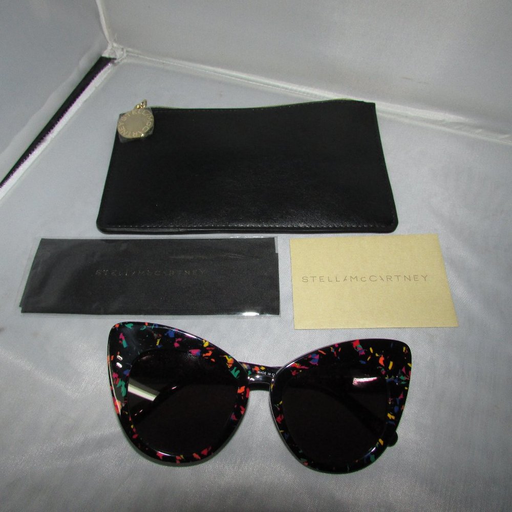 Stella McCartney Cat Eye Spray Paint Sunglasses Used - Holder, Cloth, Card Also